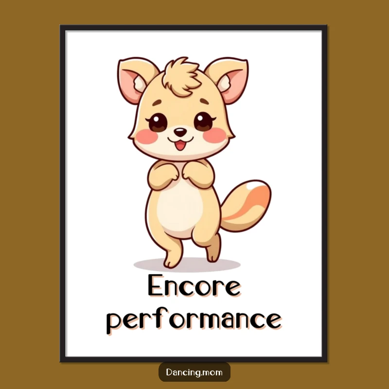 Funny Dancing Animal Bow Poster: Elegant Flourish Art Print Gift!