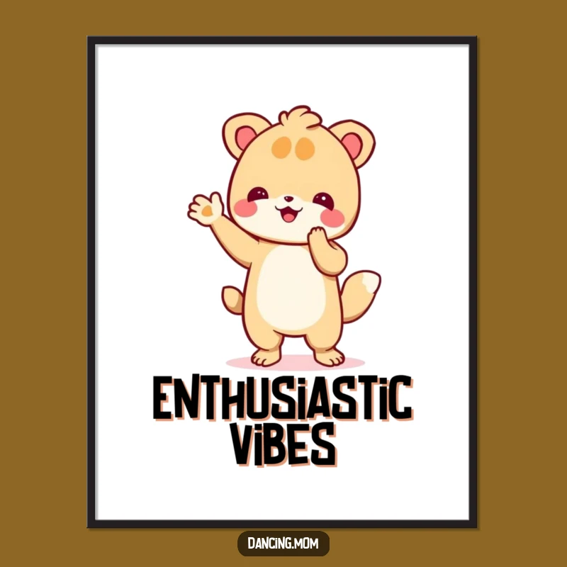 Funny Dancing Animal Clapping Poster: Enthusiastic Paws Art Print!