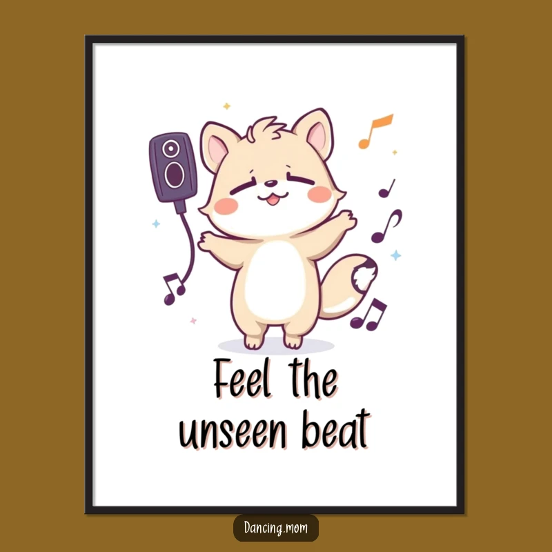 Funny Grooving Animal Poster: Spirited Music Art - Delightful Funny Gift