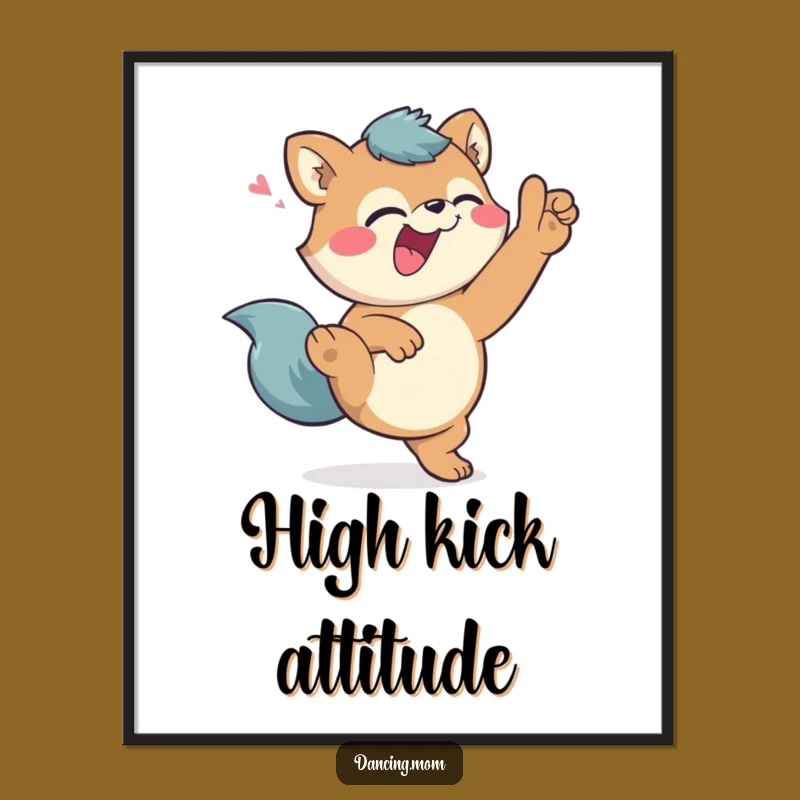 Funny Giggling Animal High Kick Poster: Hilarious Wall Art for a Joyful Room