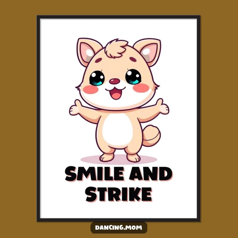 Funny Kawaii Animal Poster - Wide Smile Pose Art, Perfect Funny Gift