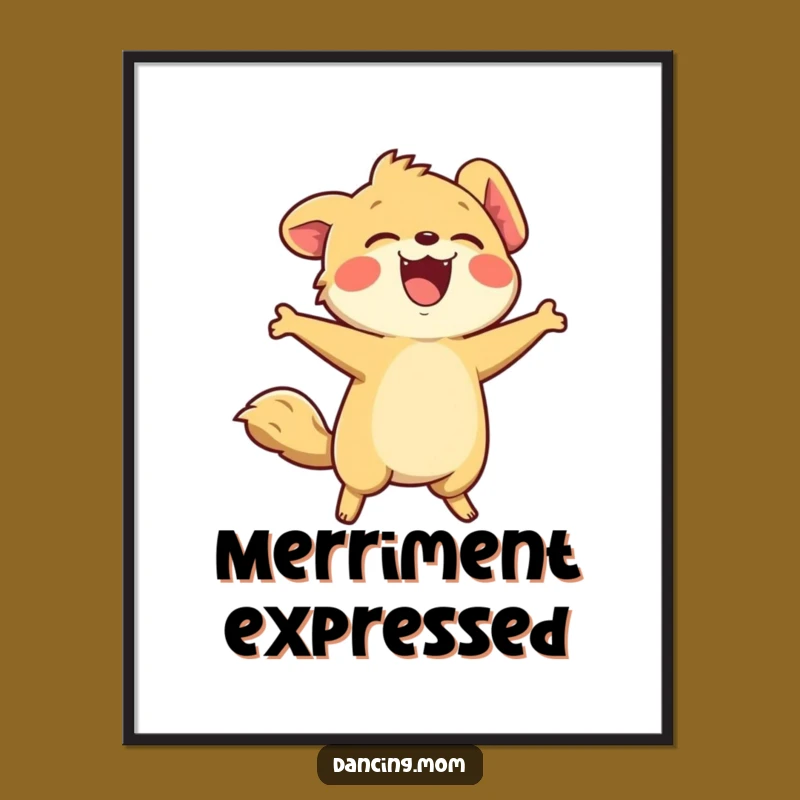 Funny Kawaii Laughing Animal Poster A Hilarious Piece of Merriment Art