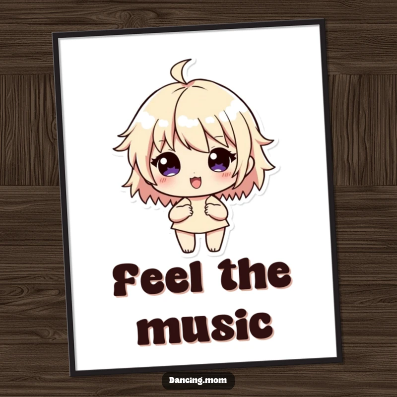 Funny Poster: Character with energetic rhythm lines flowing around, creating a sense of musical harmony, a fun and funny gift.