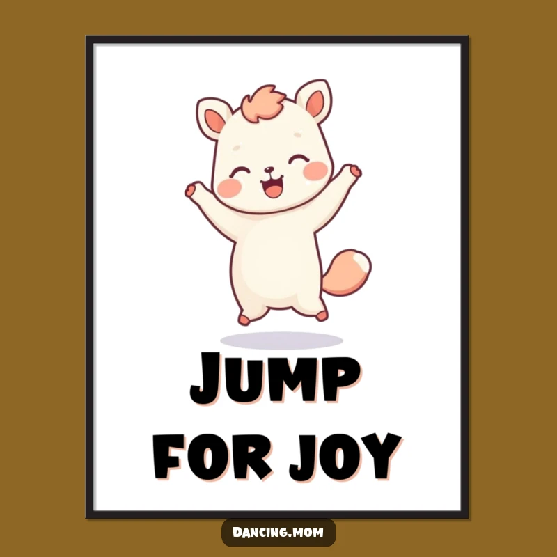 Funny Kawaii Animal Poster - Playful Hop Wall Art, Perfect Funny Gift