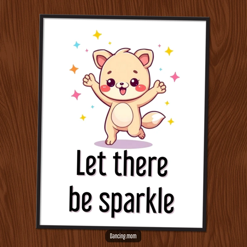 Funny animal character energetically grooving under disco lights, creating a vibrant and humorous art poster.