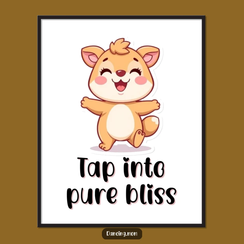 Funny Tapping Animal Poster: Playful Character Art - Delightful Funny Gift