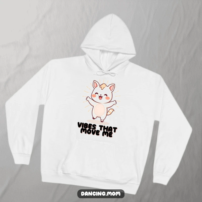 Funny Kawaii Dancer Hoodie: A cute Kawaii animal dances energetically, radiating happiness and positive vibes.