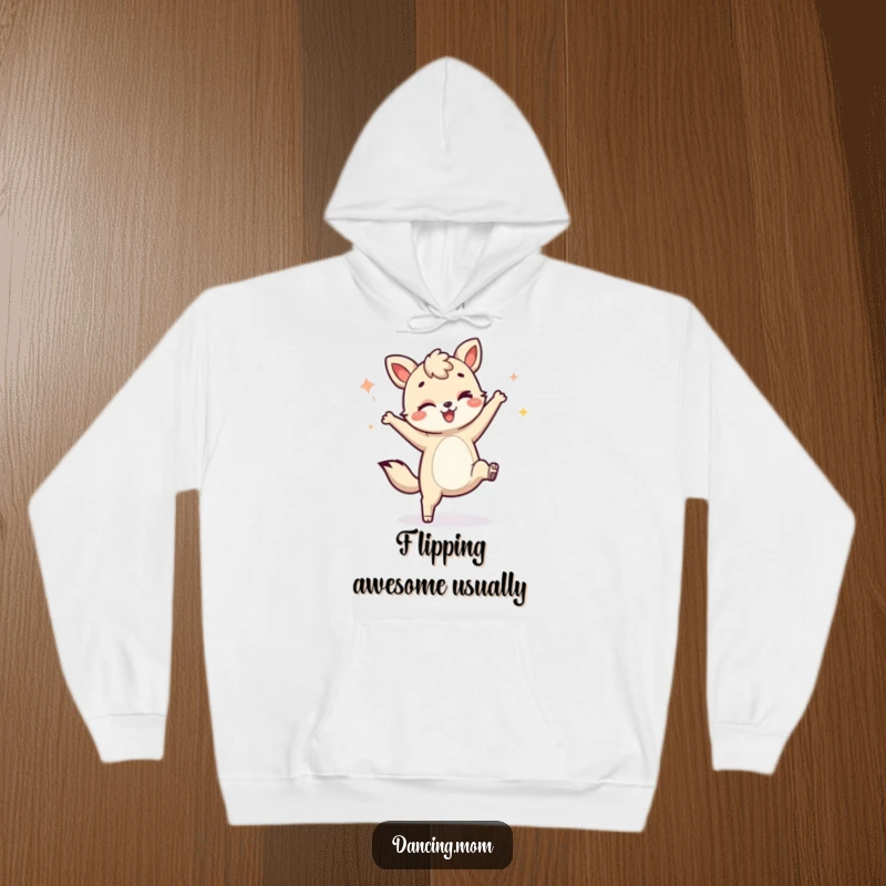 Funny hoodie featuring a cheerful animal winking while executing a perfect cartwheel, embodying pure fun and playful energy.