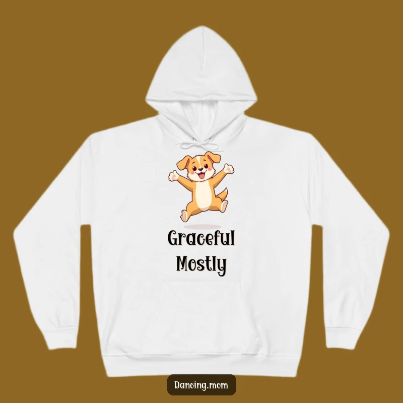 Funny Elegant Dog Leaping Hoodie - Cozy Canine Graceful Pose Gift