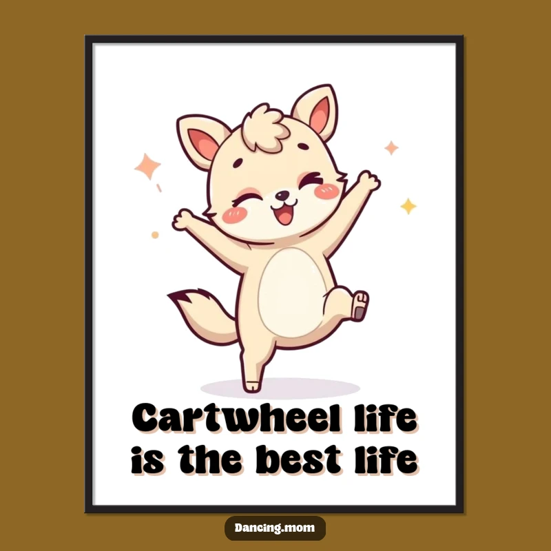 Funny Free Printable Wall Art: Winking Cartwheel Animal - Hilarious Downloadable Decor
