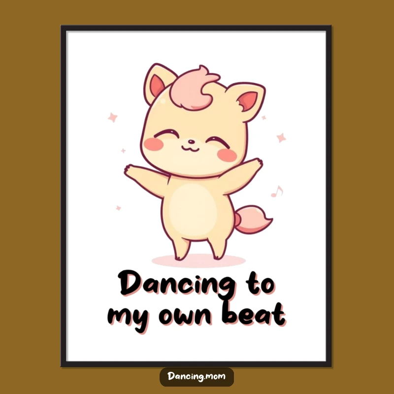 Free Printable Kawaii Animal Wall Art: Swaying Dancer for Serene Home Decor Download