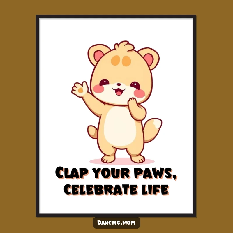 Energetic Free Printable Wall Art: Clapping Animal - Joyful Downloadable Decor