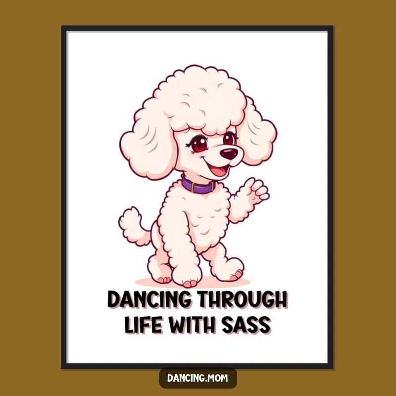 Free Printable Poodle Wall Art: Mischievous Dancer for Playful Decor