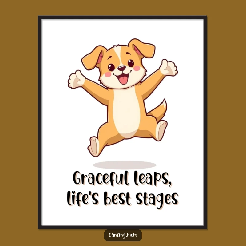 Free Printable Wall Art: Elegant Dancing Dog Leaping Gracefully DIY Decor