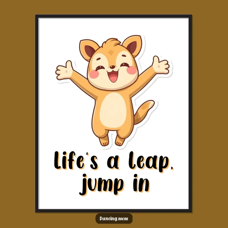 Free Printable Wall Art: Energetic Animal Leap Funny Downloadable Decor