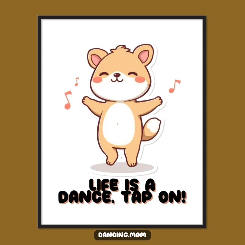 Free Printable Wall Art: Happy Tapping Animal Musical Decor