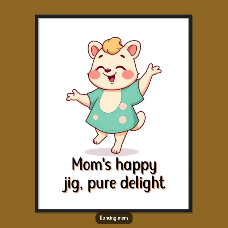 Funny Free Printable Wall Art: Dancing Mom Animal Jig, Humorous Downloadable Decor