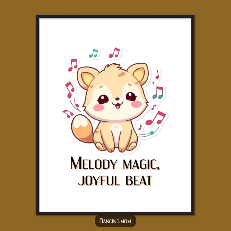 Funny Free Printable Wall Art: Musical Animal Character Joyful Art