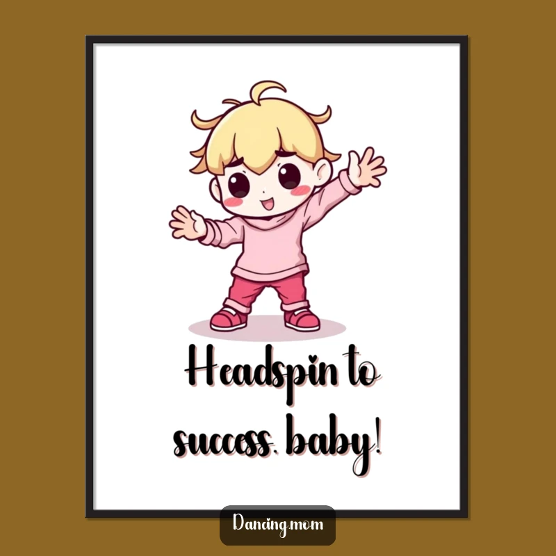 Free Printable Wall Art: Kawaii Breakdancer - Dynamic & Cool Downloadable Decor!