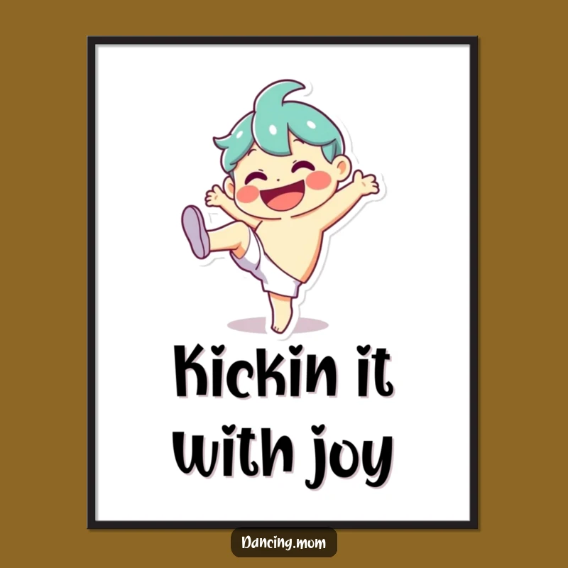 Free Printable Wall Art: Silly Kick Character, Funny Downloadable Decor