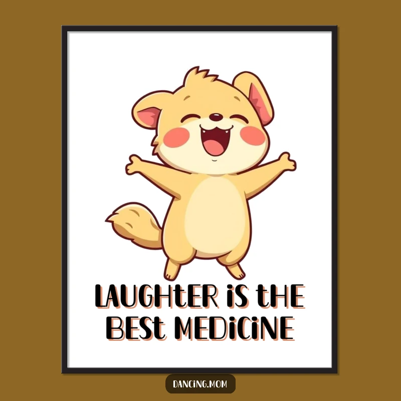 Free Printable Laughing Kawaii Animal Art - Funny Downloadable Wall Decor Gift