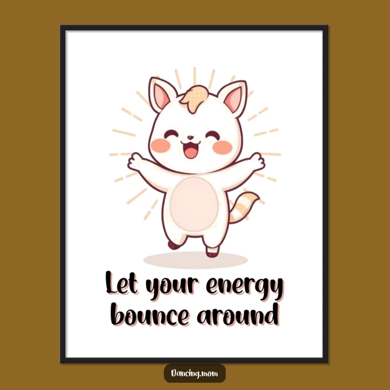 Free Printable Kawaii Dancing Animal Art - Energetic Downloadable Decor