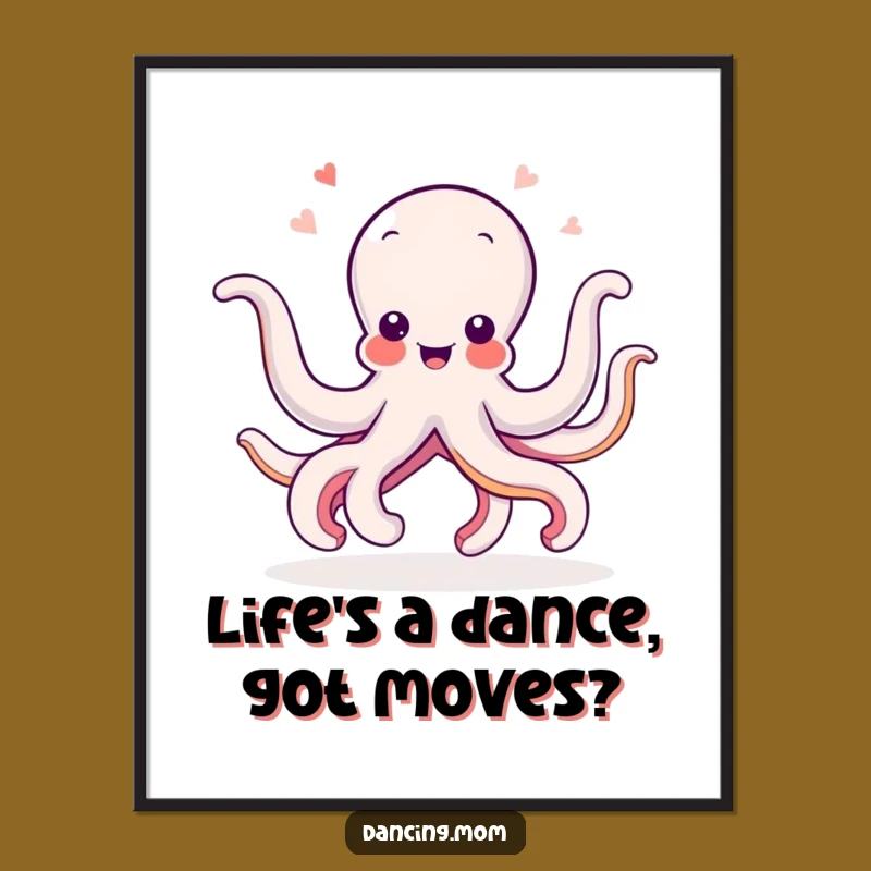 Free Printable Octopus Wall Art: Hilarious Dancing Cephalopod Downloadable Poster for Fun Decor