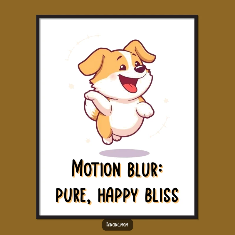 Free Printable Wall Art: Spinning Dog Decor, Hilarious Animal Downloadable Art