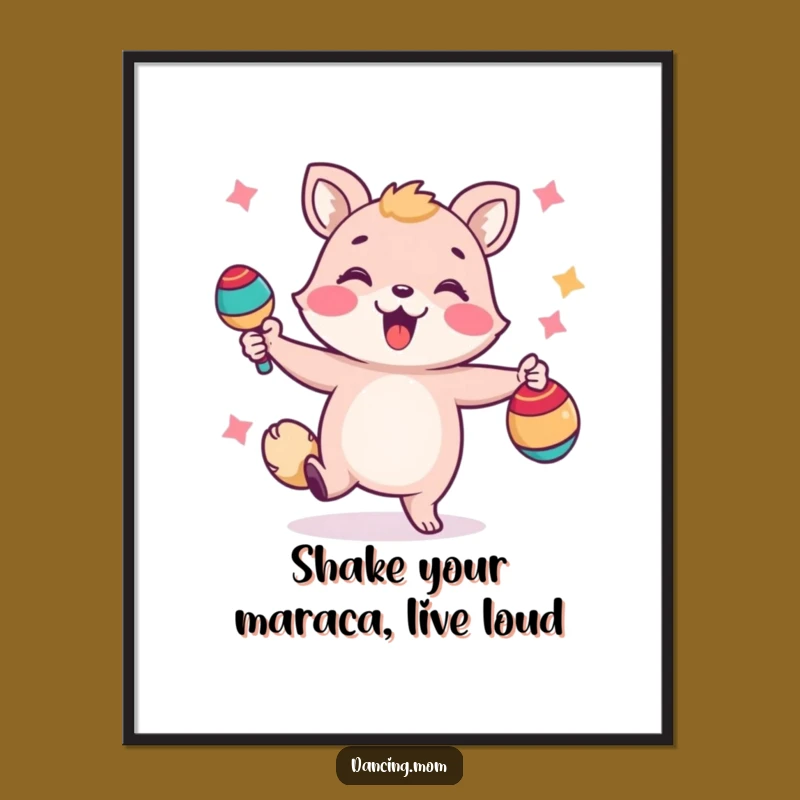 Fun Free Printable Wall Art: Maraca Shaking Animal - Festive Downloadable Decor