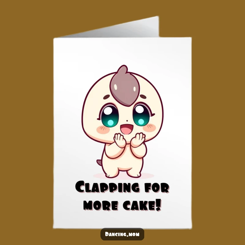 Free Printable Birthday Card: Enthusiastic Clapping Character, Funny Downloadable Gift