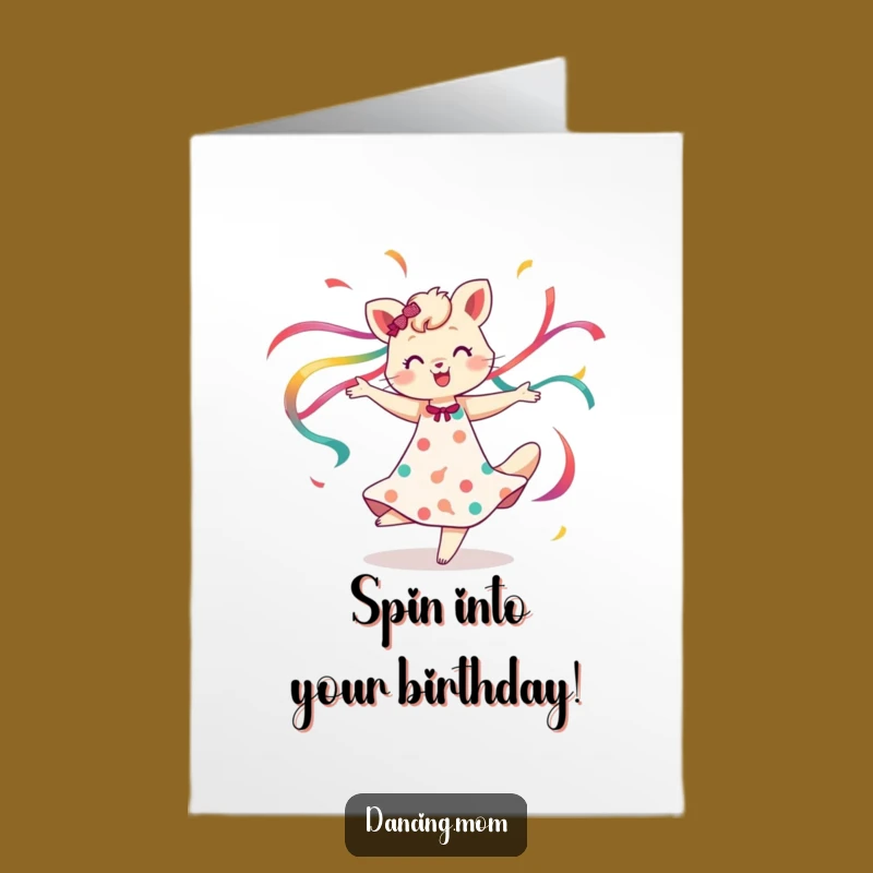 Free Printable Birthday Card: Spinning Mom Animal Ribbons for a Festive, Funny Downloadable