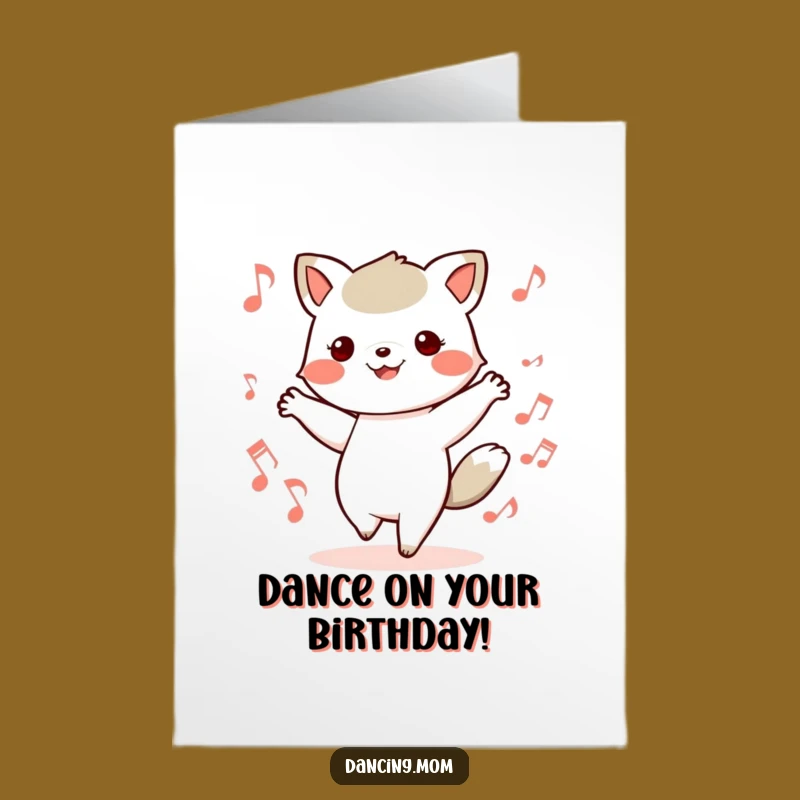 Free Printable Kawaii Animal Birthday Card: Musical Dancer for a Fun Downloadable Gift