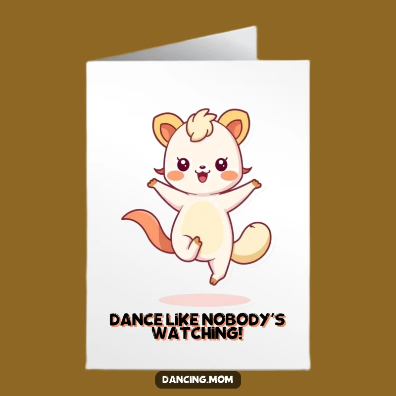 Free Printable Kawaii Dancing Animal Twirling Card - Funny Downloadable Birthday Gift