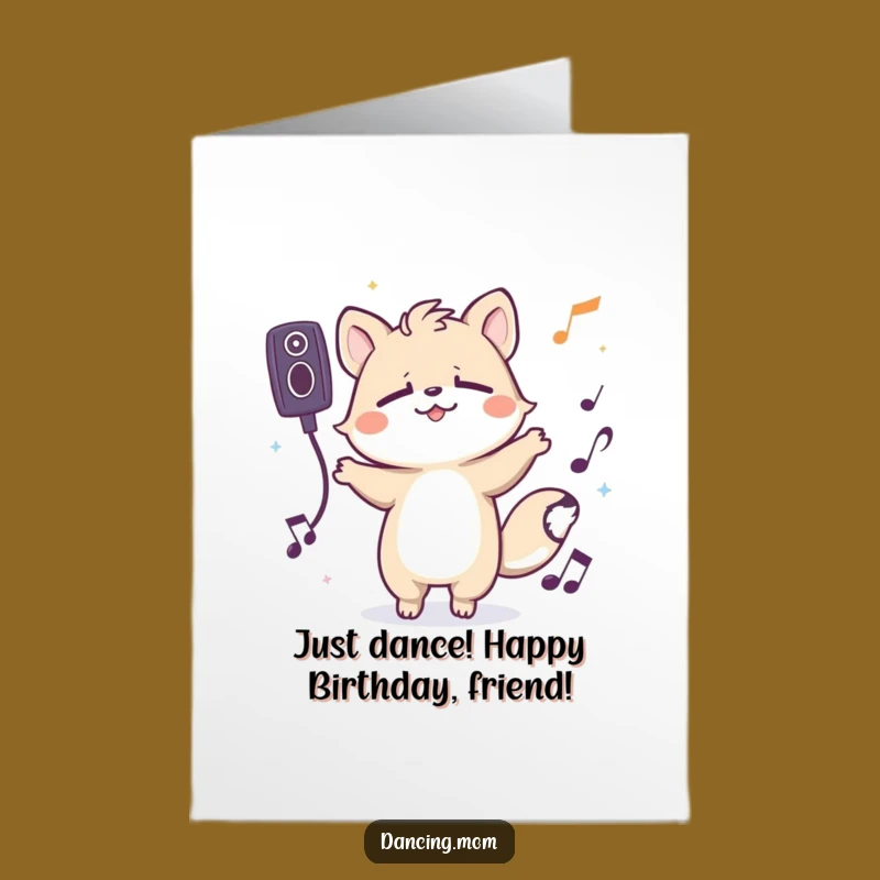Free Printable Birthday Card: Grooving Animal Vibe Funny Downloadable Gift