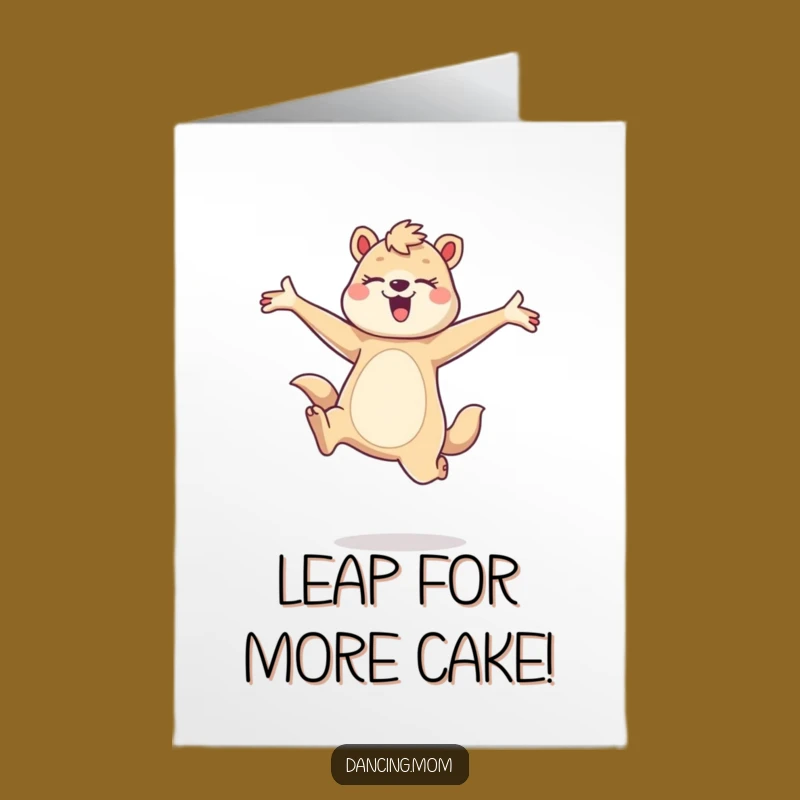 Free Printable Birthday Card: Dancing Mom Animal Leap for a Funny, Graceful Downloadable Gift