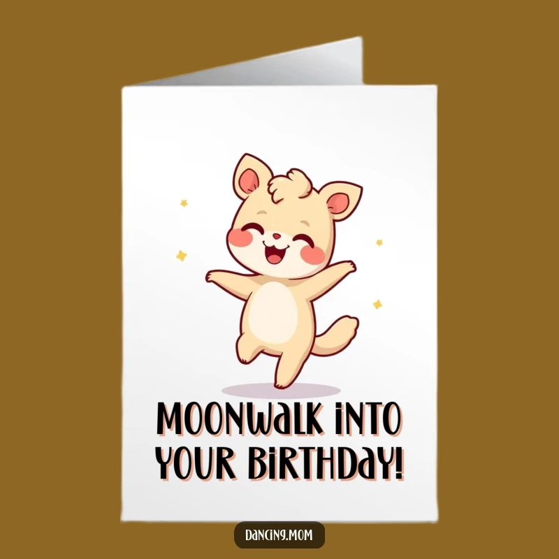 Retro Free Printable Birthday Card: Moonwalking Animal - Funny Downloadable Fun