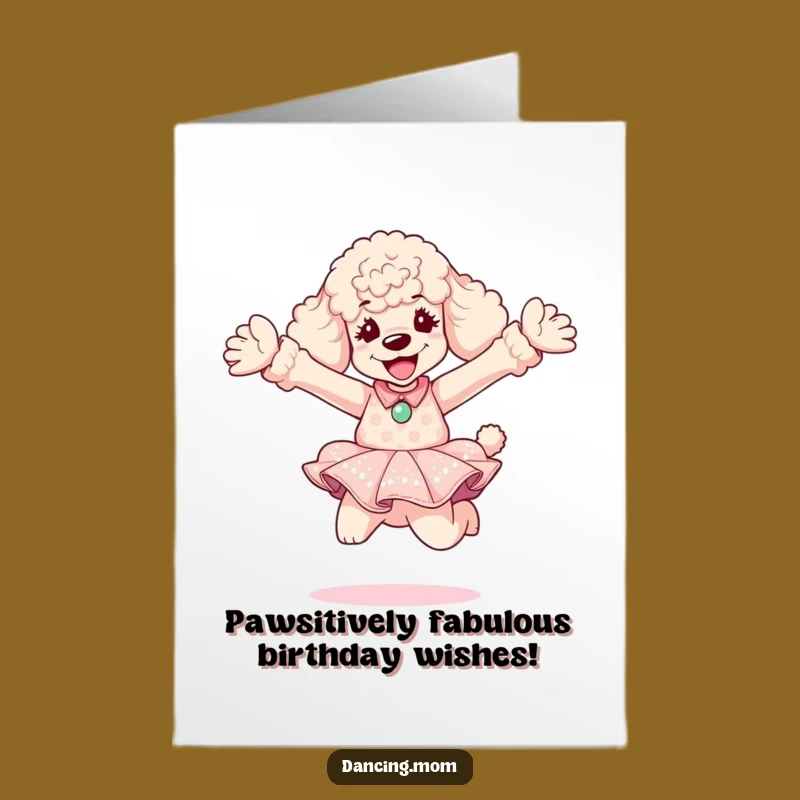 Free Printable Poodle Birthday Card: Joyful Leap Design for a Fabulous Celebration