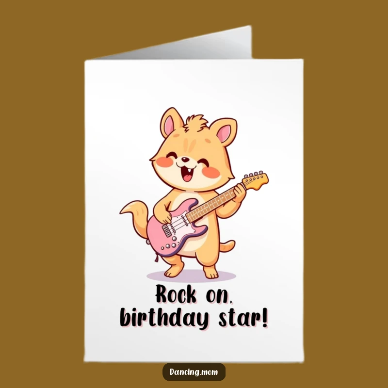 Free Printable Kawaii Air Guitar Card - Funny Downloadable Birthday Gift