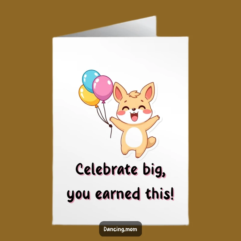 Free Printable Congratulations Card: Twirling Animal Balloons Funny Downloadable Gift