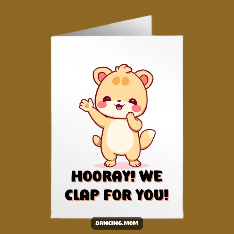 Free Printable Congrats Card: Clapping Animal - Enthusiastic Celebration Download