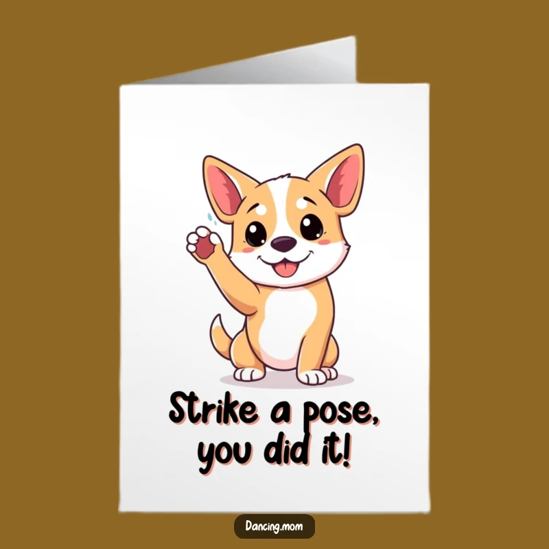 Free Printable Congrats Card: Playful Dog's Paw Raised Victory