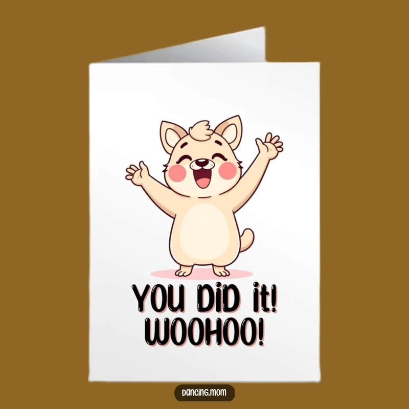 Free Printable Dancing Mom Congrats Card: Hilarious Animal Celebration, Joyful Downloadable Gift