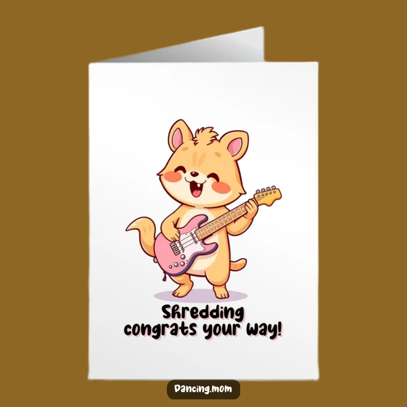 Free Printable Kawaii Air Guitar Card - Funny Downloadable Congrats Gift
