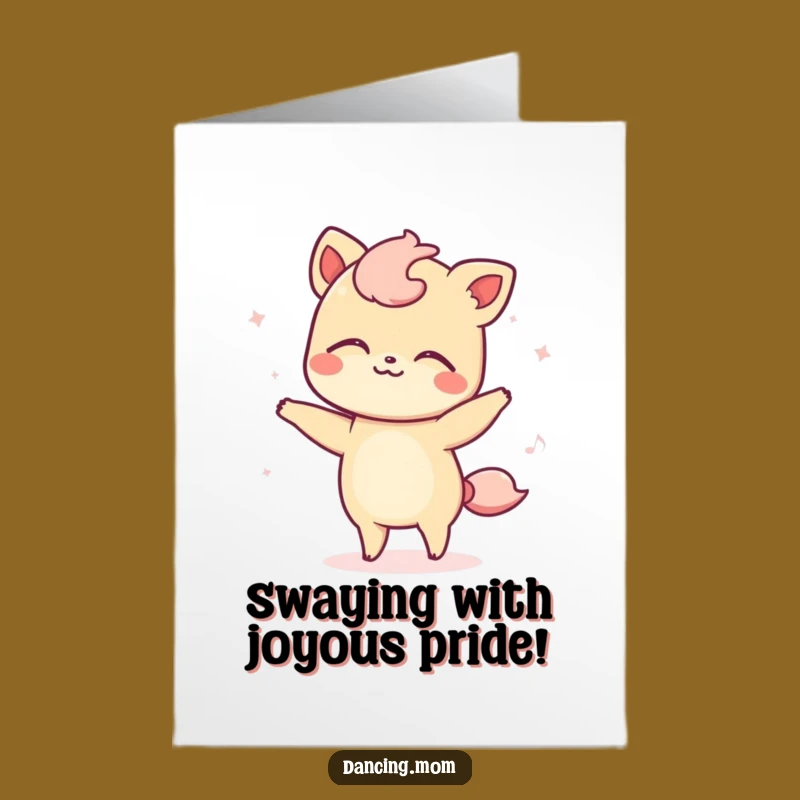 Free Printable Kawaii Animal Congrats Card: Swaying Dancer for a Fun Downloadable Gift