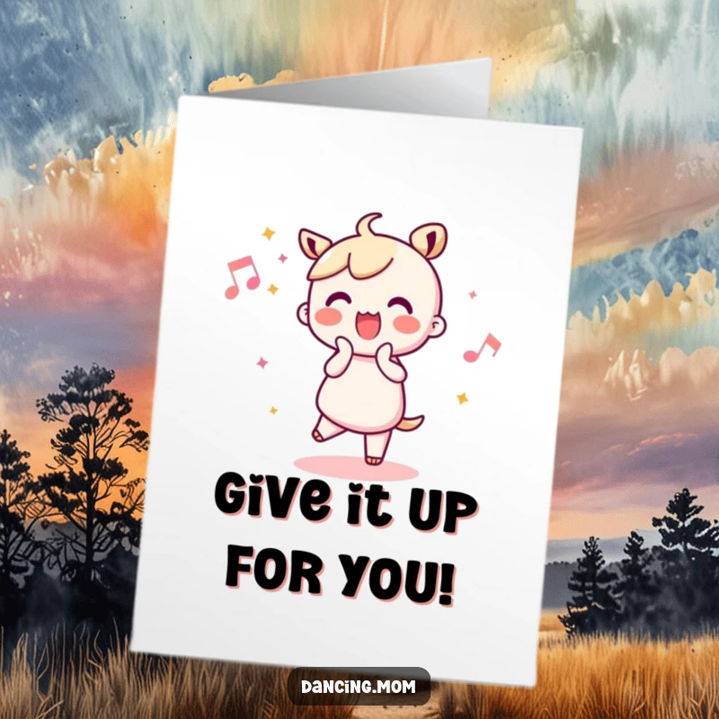 Funny Free Printable Congrats Card: Kawaii character joyfully clapping along to a beat, expressing sincere congratulations with vibrant energy.