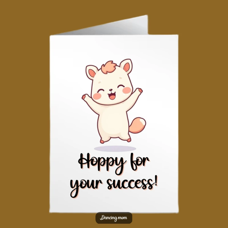 Free Printable Kawaii Animal Congrats Card: Hopping Dancer for a Fun Downloadable Gift