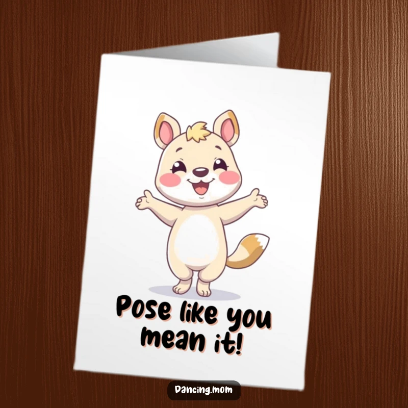 Funny Free Printable Congratulations Card: Animal character smiling and striking a confident pose, celebrating a major accomplishment.