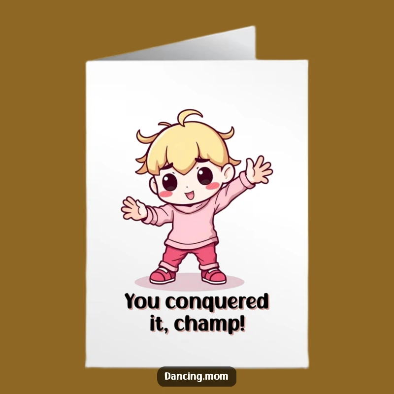 Free Printable Kawaii Breakdance Card: Epic Congrats - Dynamic Downloadable Gift!