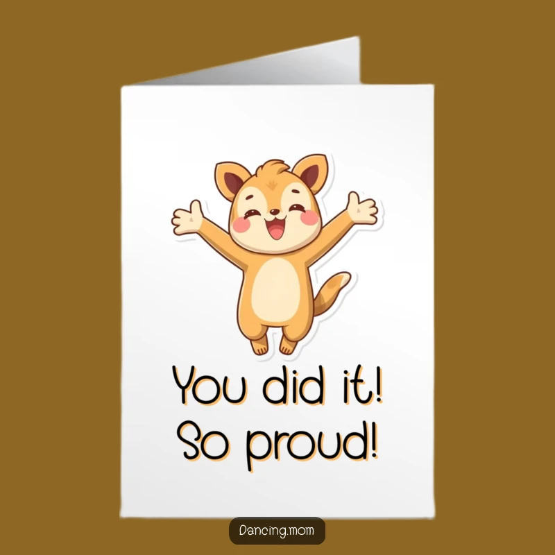 Free Printable Congratulations Card: Happy Animal Leap Funny Downloadable Gift