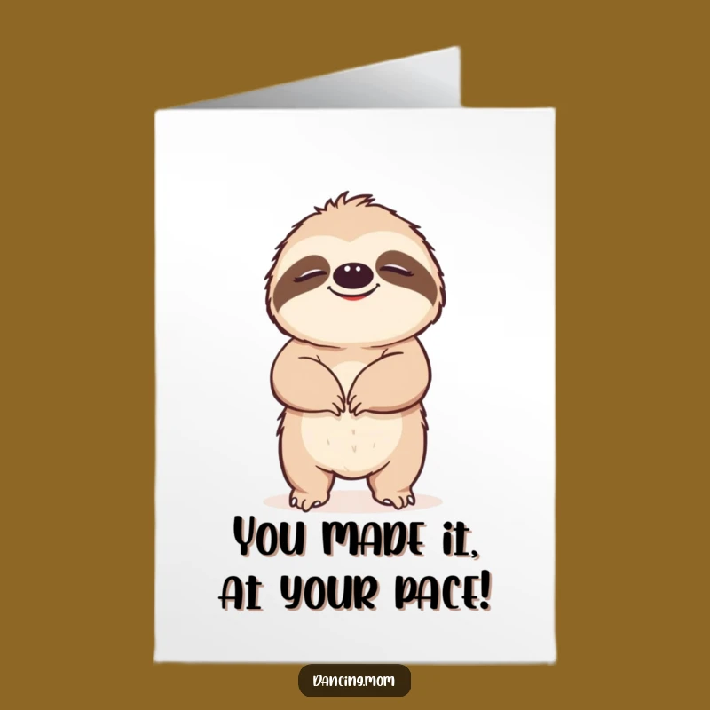 Free Printable Sloth Congratulations Card: Blissful Groover Downloadable for Relaxed Success